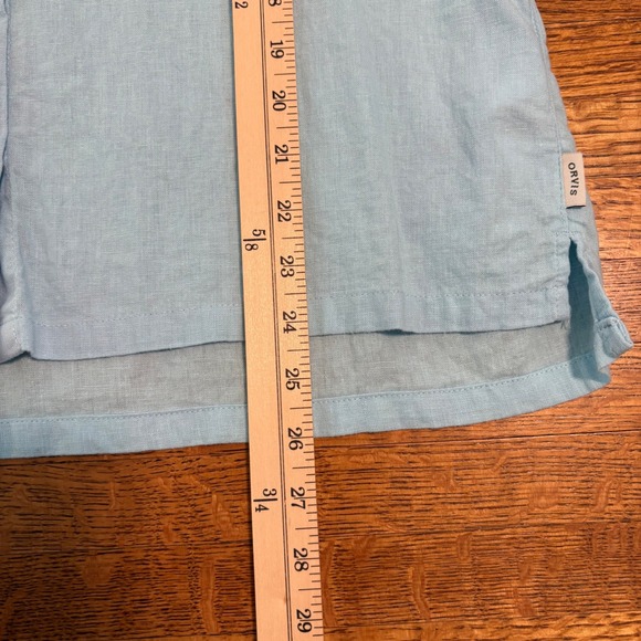Orvis Classic Collection Womens Light Blue Linen Blend Short Sleeve Shirt - Picture 5 of 10